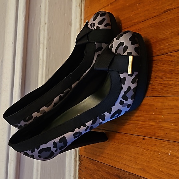 Christian Siriano for Payless black & gray leopard satin platform pumps size 8 - Picture 4 of 16